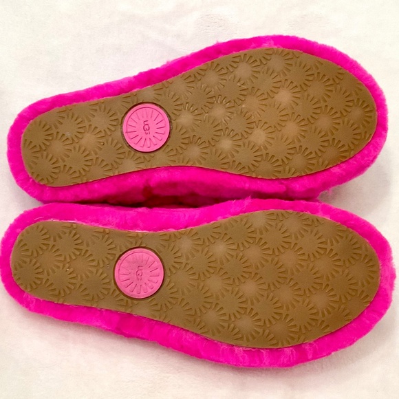 UGG FLUFF YEAH LAMB FUR HOT PINK SLING BACK PEEP TOE SLIPPERS SZ 7 - Picture 14 of 14